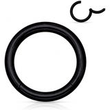Piercing ring high quality zwart 1.2 x 10 mm