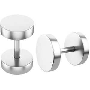 Metalen - Plug - Zilver - 1.2 mm Draaddikte - 8 mm Staafje - 2 Stuks