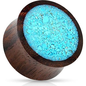 6 mm double-flared plug Crushed aqau met organic wood