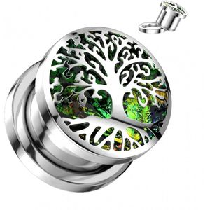 10 mm screw fit tree of life opal glitter
