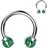 Piercing titanium horseshoe jade