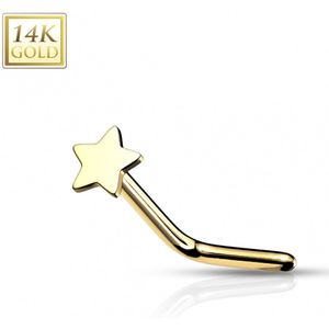 14kt piercing ster L-bend