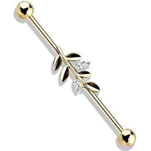 Industrial piercing leaf goud kleur