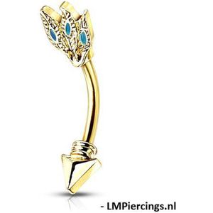 Piercing Turquoise veer tribal speer gold plated