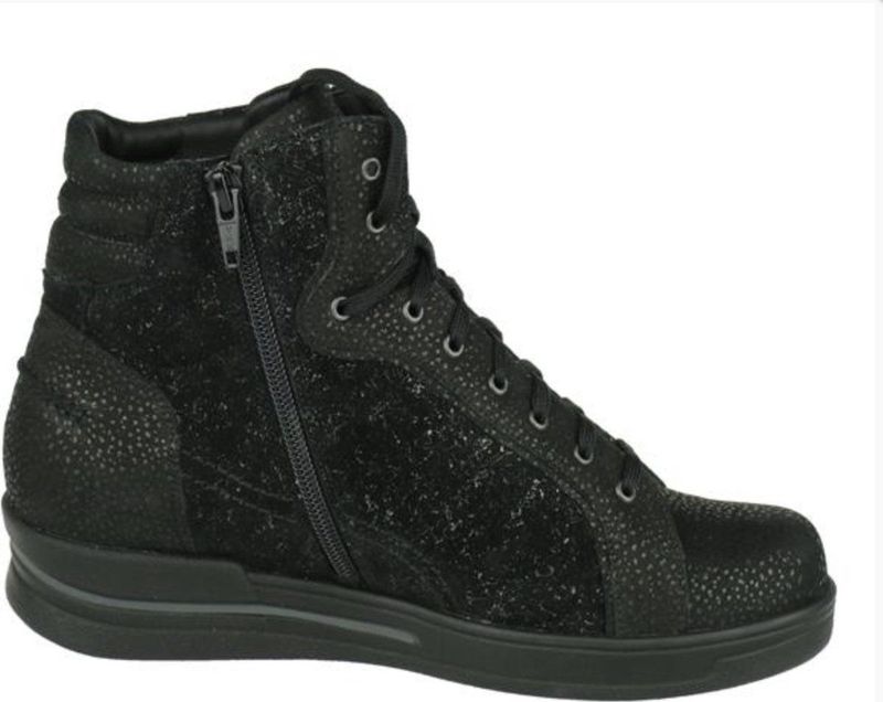 Durea - Veterboot - Muflone Lux Zwart - Nubuck/Leer