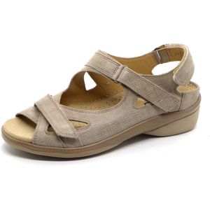 Durea 7258 K - Platte sandalenDames Sandalen - Kleur: Wit/beige - Maat: 38