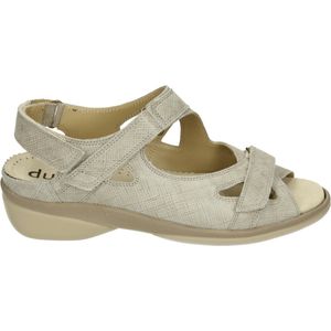 Durea 7258 K - Platte sandalenDames Sandalen - Kleur: Wit/beige - Maat: 38.5