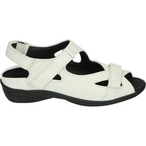 Durea 7258 H - Volwassenen Platte sandalen - Kleur: Wit/beige - Maat: 40.5