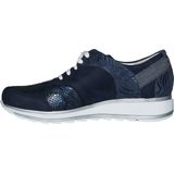 Durea Sneakers Dames - Lage sneakers Damesschoenen - Leer - 6225 688 - Pythonprint - Blauw combi