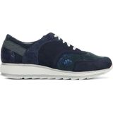 Durea Sneakers Dames - Lage sneakers Damesschoenen - Leer - 6225 688 - Pythonprint - Blauw combi