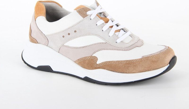 Durea - 6267-685-9706 Sneaker - Wit/Grijs/Beige - Leer/Nubuck/Suèede