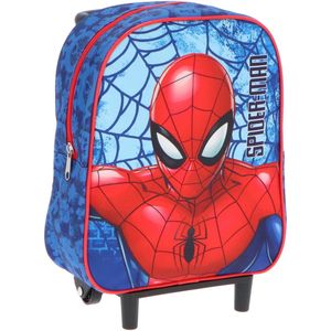 Spiderman handbagage reiskoffer/trolley - blauw/rood - 28 cm - voor kinderen