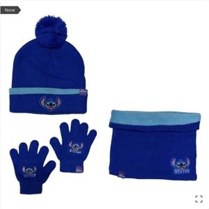 Lilo & Stitch winterset / Muts/Sjaal - col/ handschoenen - blauw - One Size