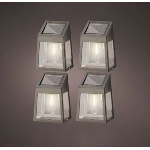 Solar wandlamp | Lumineo | 4 stuks (Led, Schemersensor, 5 lm)