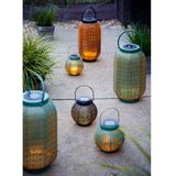 Lumineo Tuin lantaarn - solar - zwart - D14 x H16 cm - metaal - buitenverlichting