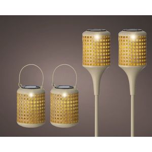 LED Solar light Ø10.5-H80cm metaal Warmwit bruin Metaal Lumineo Tafellamp (10.0000cm x 10.0000cm)