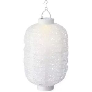 LED Solar lantaarn Ø20-H30cm nylon heeft 6 branduren en schakelaar wit Kunststof Lumineo Hanglamp (20.0000cm x 20.0000cm)