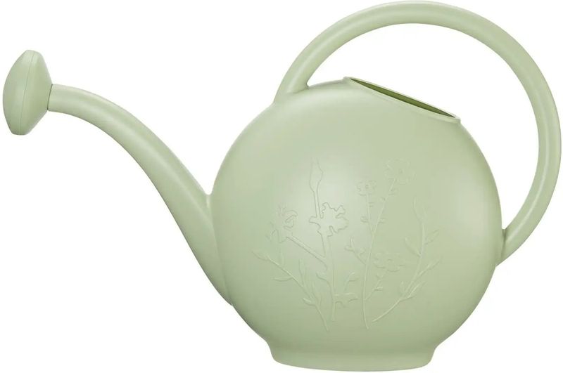 Decoris Gieter kunststof met bloemprint L52-B21-H38cm 9 Liter Lichtgroen groen Kunststof Decoris Gieter (52.0000cm x 21.0000cm)