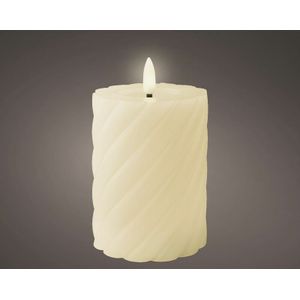Lumineo Luxe LED kaars/stompkaars - creme wit - D7,5 x H12,3 cm -timer