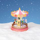 Lumineo kerstdorp draaimolen - draaiend - met verlichting - 23,5 cm - kermis kerstdorp