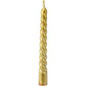 Decoris kerstboomkaarsjes Swirl wax goud Ø1,2x10cm verpakt per 8 stuks goud Wax Decoris Kaars
