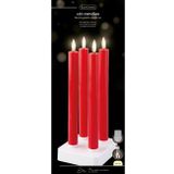 Lumineo - Led Dinerkaars - Rood - 4 Stuks - Oplaadbaar met USB