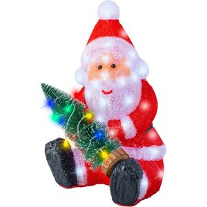 Lumineo Kerstverlichting figuur - kerstman - 31 x 33 x 49,5 cm - acryl - LED kerstfiguren