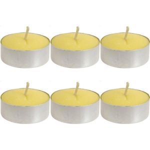 Citronella waxinelichtjes/theelichtjes - 6x - geel - citrusgeur - anti mug - geurkaars