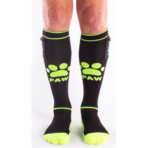 Brutus - Puppy Party Voetbalsokken met zakje - One Size - Zwart/Neon