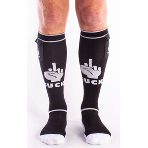 Brutus - FXXX Party Voetbalsokken met zakje - One Size - Wit Zwart