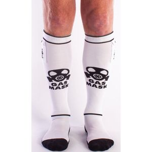 Brutus - Sokken - Gas Mask Party Voetbalsokken met zakje - Wit Zwart
