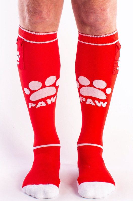 Brutus - Puppy Party Voetbalsokken met zakje - One Size - Rood Wit