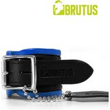 BRUTUS LEATHER - Leren Polsbeperkingen Handboeien - Zwart/Blauw