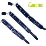 BRUTUS LEATHER - Leren Enkelboeien- Zwart/Blauw