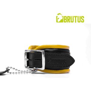 BRUTUS LEATHER - Leren Enkelboeien- Zwart/Geel