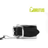 BRUTUS LEATHER - Leren Enkelboeien- Zwart/Wit