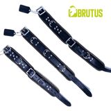BRUTUS LEATHER - Leren Halsband - Zwart/Zwart