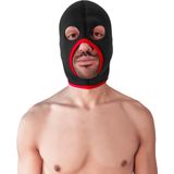 Brutus - Neoprene Face Fucker Hood - Met Oogopeningen - Zwart/Rood
