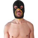 Brutus - Neoprene Face Fucker Hood - Met Oogopeningen - Zwart/Geel