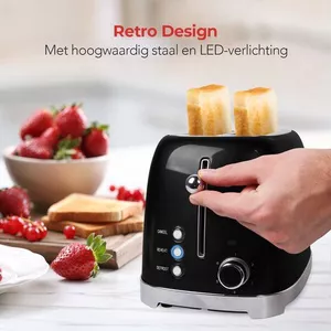 Balter Toaster 4 Scheiben, Langschlitz, Edelstahl, Brötchenaufsatz, LCD Display mit Restzeitanzeige, Auftaufunktion, Brotzentrierung, Krümelschublade, TS-04-LCD, Farbe: Grau