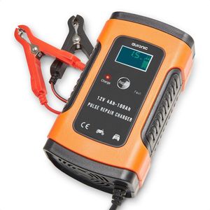 Auronic - Acculader - Oranje - 12V - Druppellader met Reparatiemodus - 6A - LCD-Display