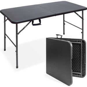 LifeGoods - Inklapbare Tafel - 60x120cm - Campingtafel - Weerbestendig - Vouwtafel - Zwart