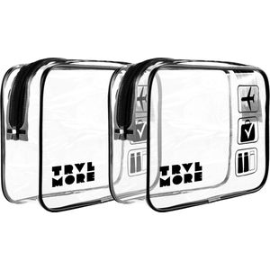 TRVLMORE Toilettas - Waterdicht - Dames - Heren - Transparant - 2 Stuks