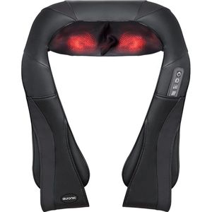 Auronic Shiatsu Massagekussen - Elektrisch Nekmassage Apparaat - Infrarood - Nek en Schouder Massage apparaat - Massage Apparaten - Zwart
