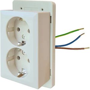 Power 2-voudige WCD deksel - crème - voor universele lasdozen - 125x73x52 mm