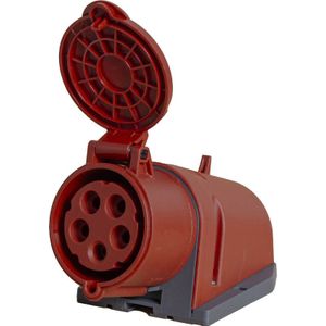 Power - CEE opbouw wandcontactdoos - Rood - 5-polig - 32A - IP44