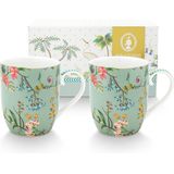 Pip studio Jolie - mokjes klein - Senseo - Small 145ml - mokken klein - bloemen - groen