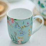 Pip Studio. Set van 2 grote mokken Jolie Flowers Blue 350ml