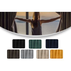 Lifa-Living - gordijnen - verduisterend - fluweel - ocher - wasbaar - 250x150 cm