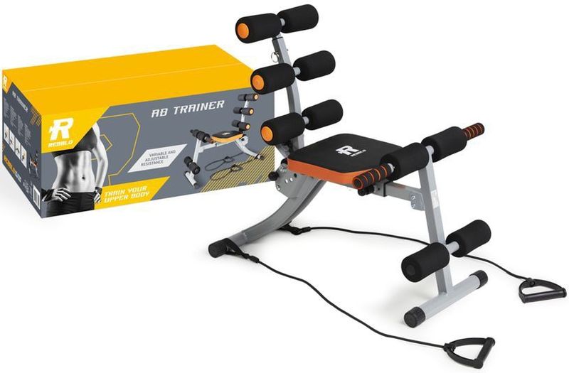 Rebblo - Ab-trainer - met Weerstandsbanden - Armen en Buik Trainen - Kunstleer en Foam - 80 x 52 x 70 cm